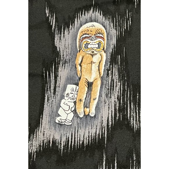 Tiki Aboriginal Boomerang Polynesian Theme Fabric Grey Black Man Cave 3.25 Yd - Picture 3 of 7